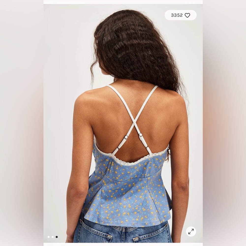 Free People Sammi Tank. NWT. Allure blue combo - Picture 3 of 3